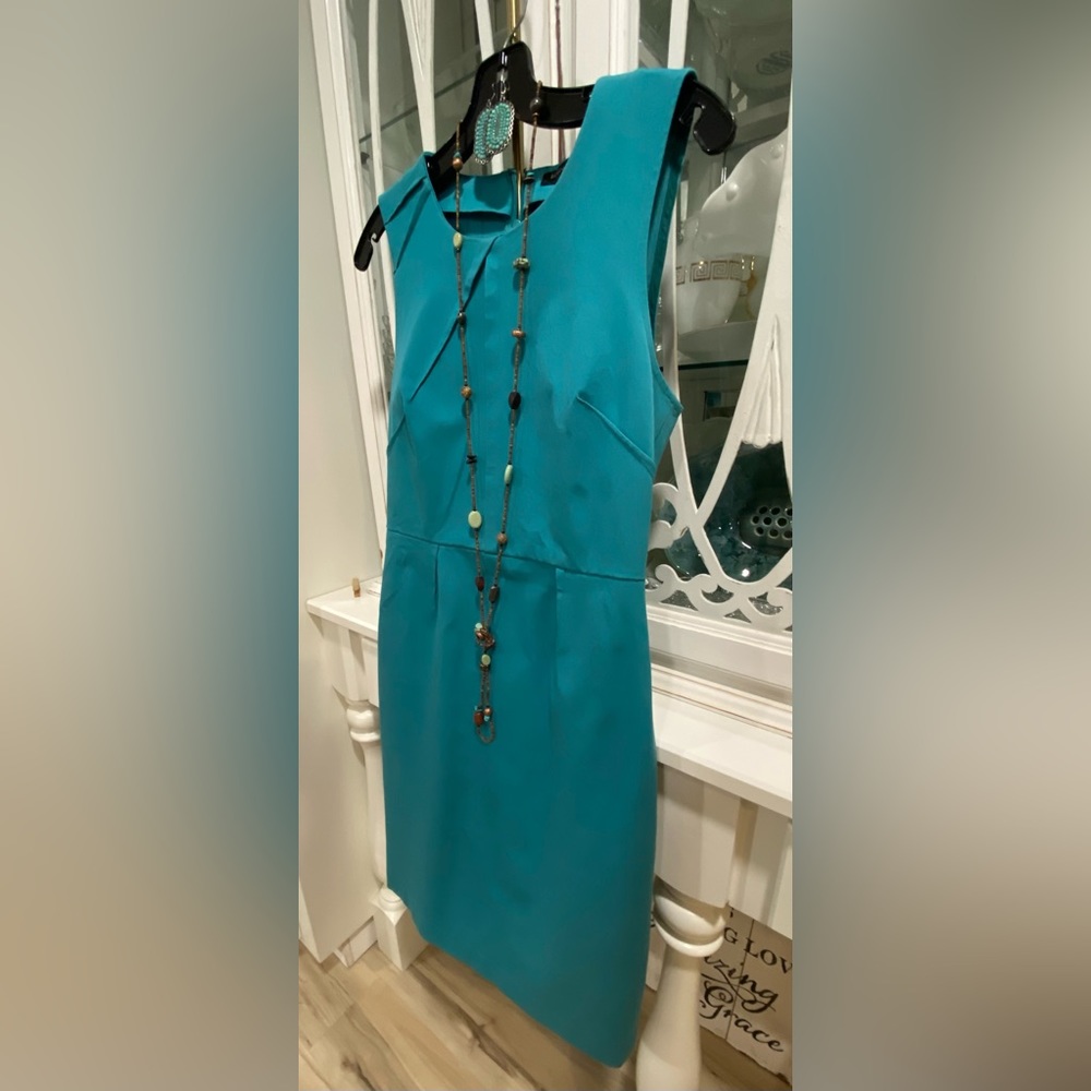 BANANA REPUBLIC TURQUOISE SHEATH DRESS SIZE 6